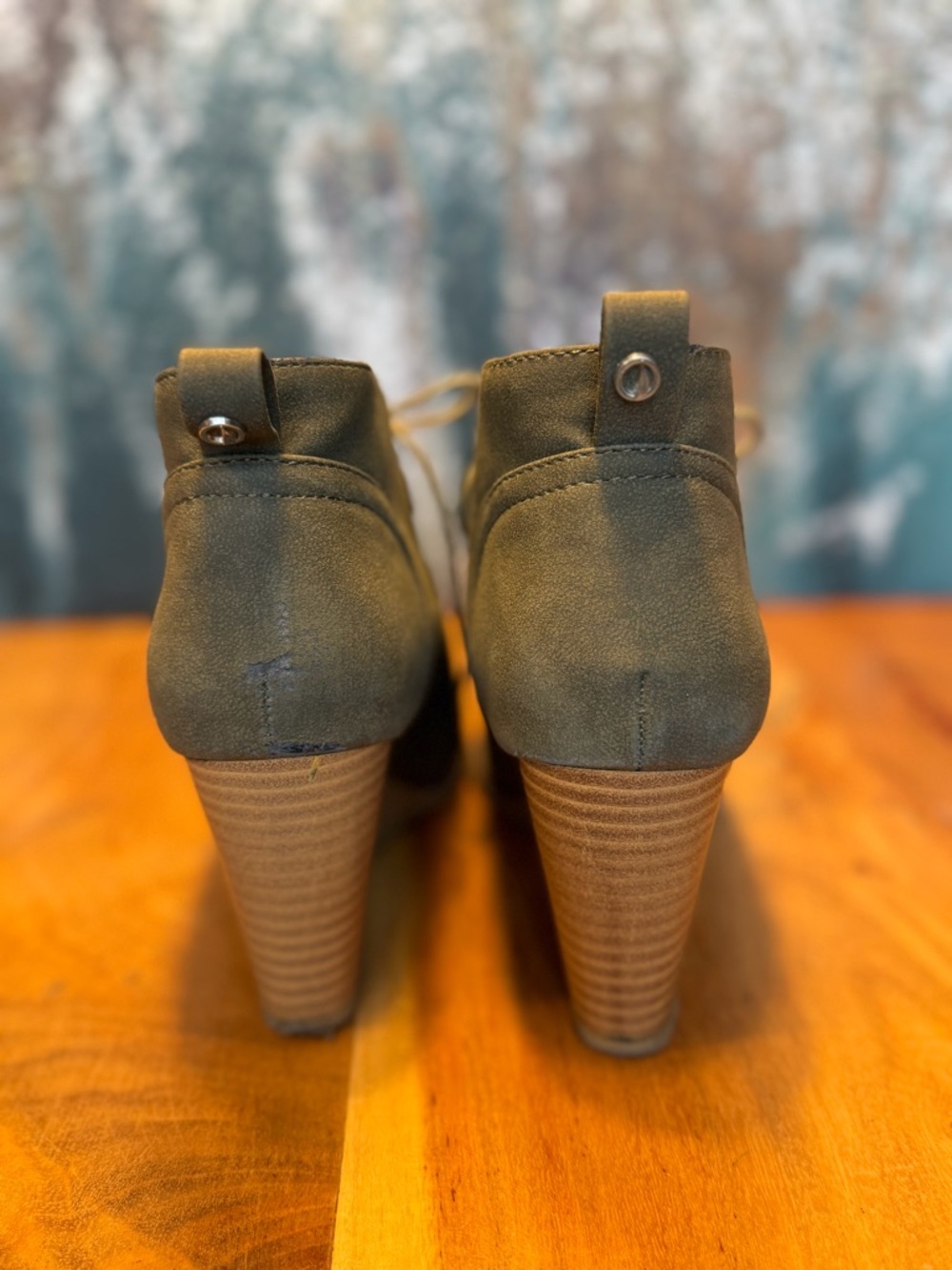 Nautica Classic Olive Wedge Ankle Boots Size 7 (Fair) - Picture 4 of 16